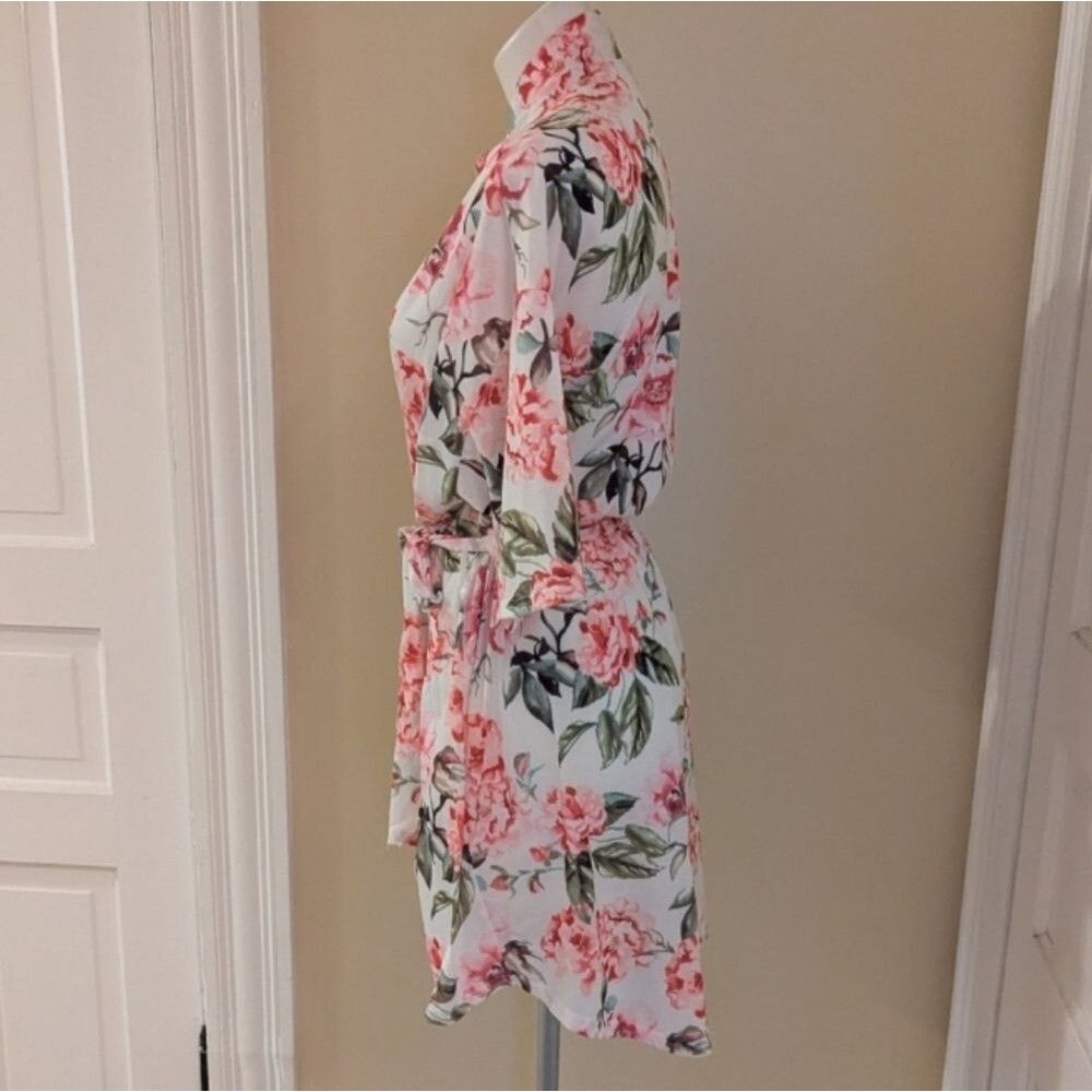 Show Me Your MuMu Kimono Robe Cover Up One Size Small Med Lrg Garden Floral Belt - Picture 4 of 15